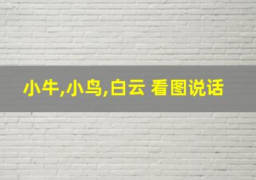 小牛,小鸟,白云 看图说话